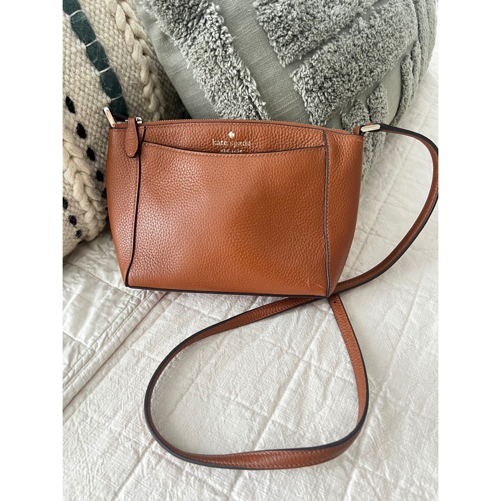 Kate Spade New York Monica Brown Pebbled Leather Crossbody Bag